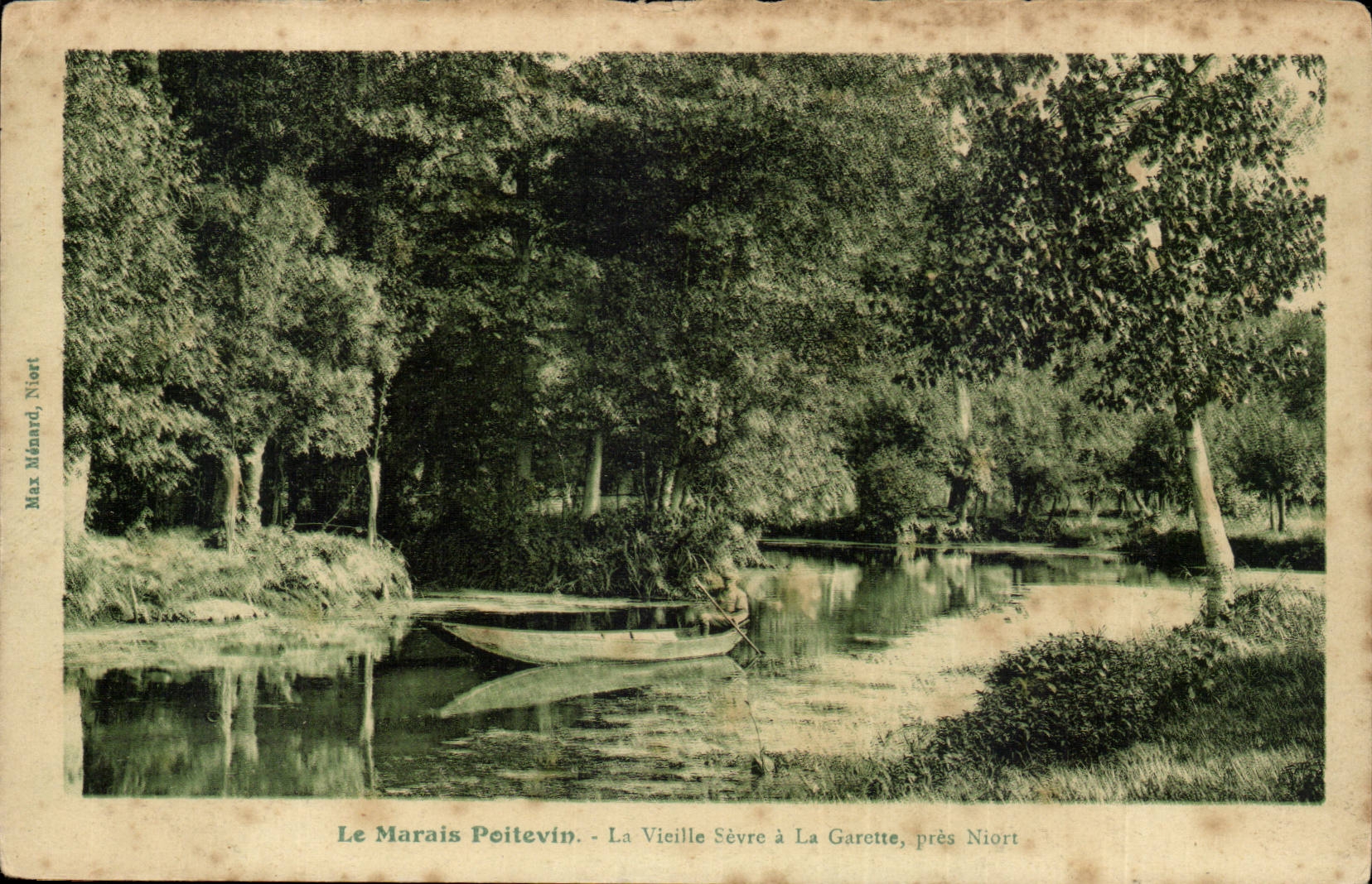 Das Sumpf poitvevin CPA welches die alte Frau in Garette nahes Niort sich trennt