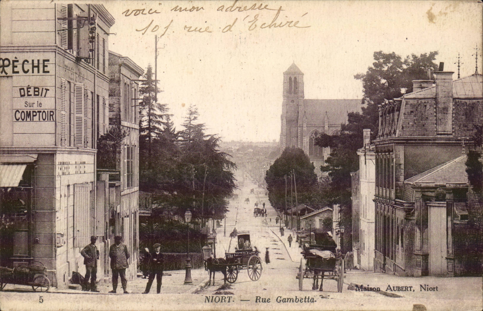 Niort CPA Street Gambetta (sinned flow on the counter)