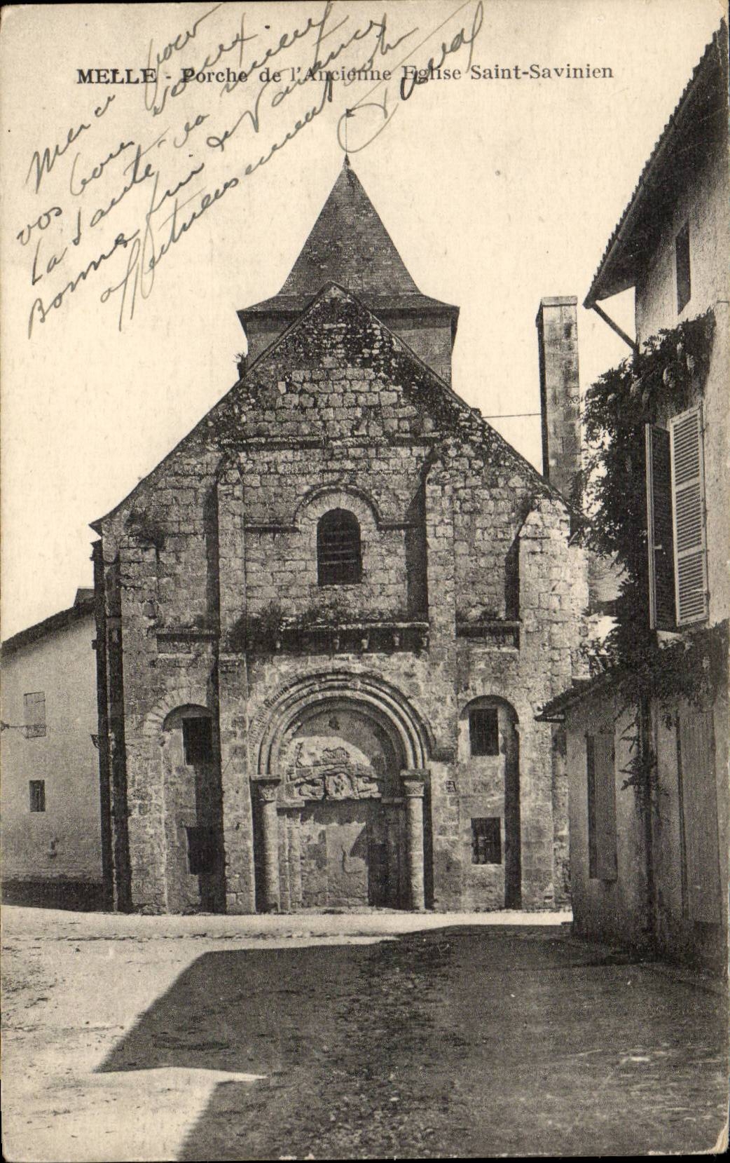 Miss CPA Porch of the old Church Saint SAvinien