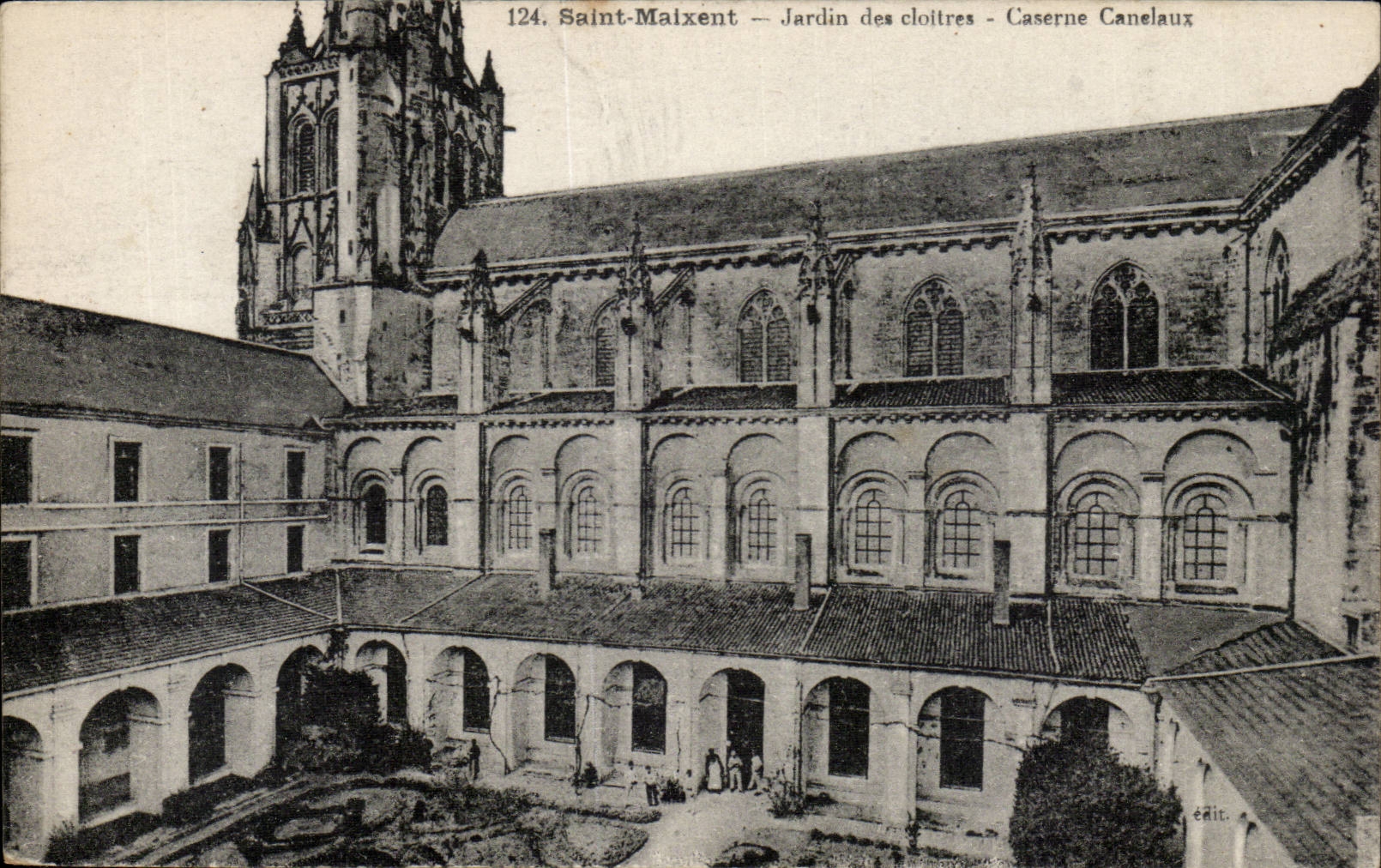 Saint Maixent CPA Garden of the cloisters Canelaux Barracks