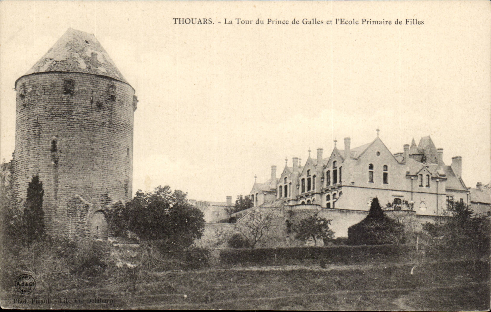 Thouars CPA the tower of prince de Galles and the elementary school of the girls