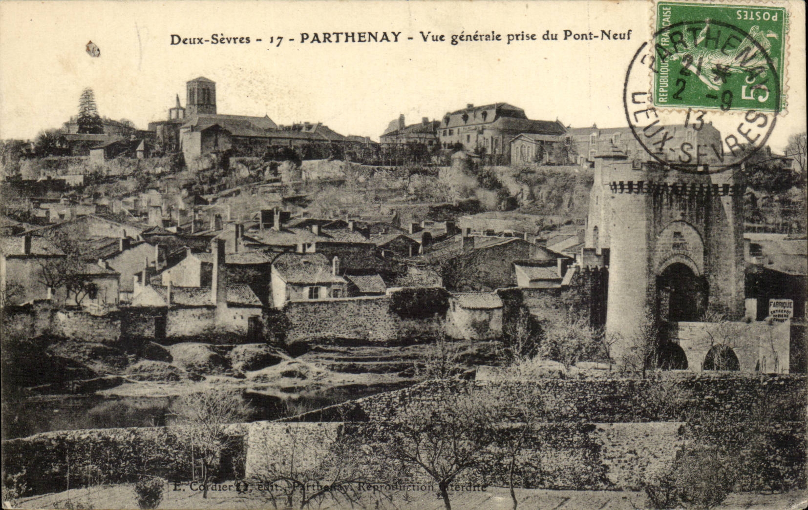 Parthenay CPA View taken of the new bridge
