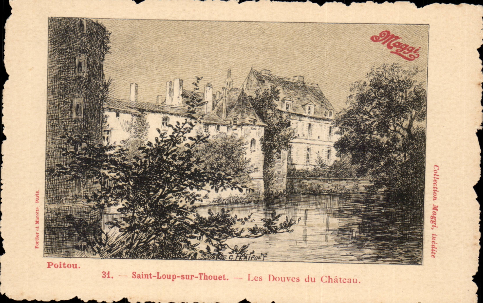 Saint Wolf on thouet CPA ditches of the castle