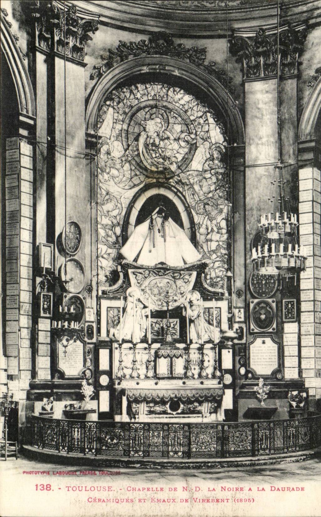 Toulouse CPA Chapelle de ND la noire a la Daurade Ceramique et emeaux de Viredent (1895)