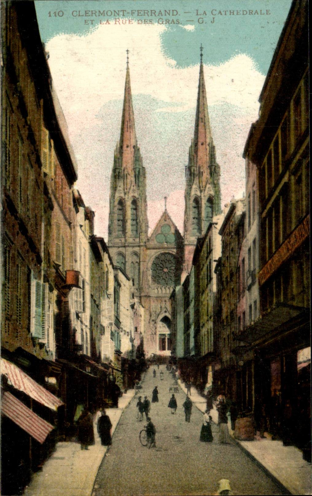 Clermont-ferrand CPA die Kathedrale und die Strasse der Fette
