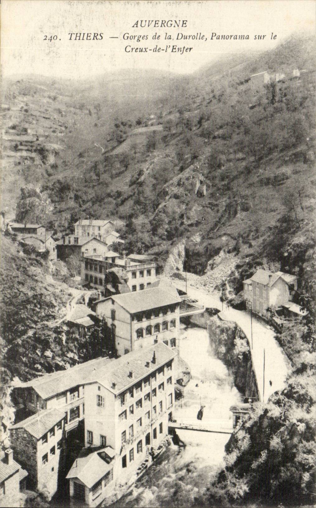 Thiers - Falls of Durolle - Panoram on the Hollow of ELFer - CPA