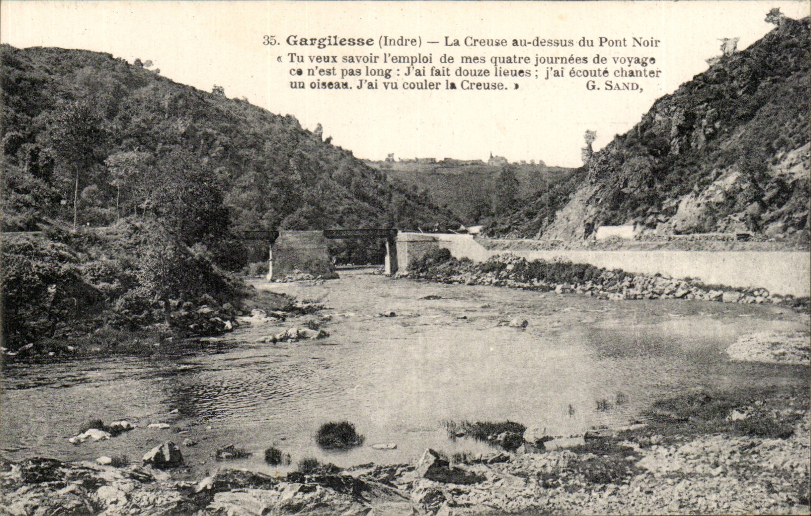 Gargilesse CPA das hohle mit der Oberseite der schwarzen Brucke