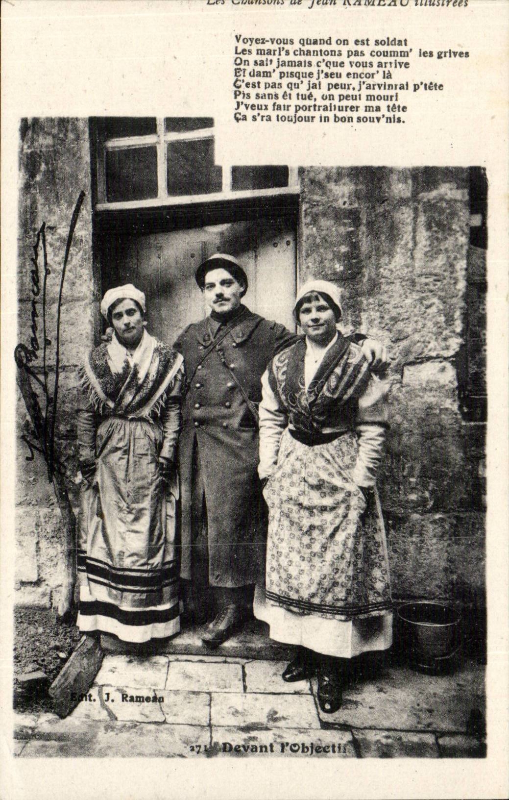 Songs of Jean Branch illustrated In front of military objective CPA TOP soldier militaria