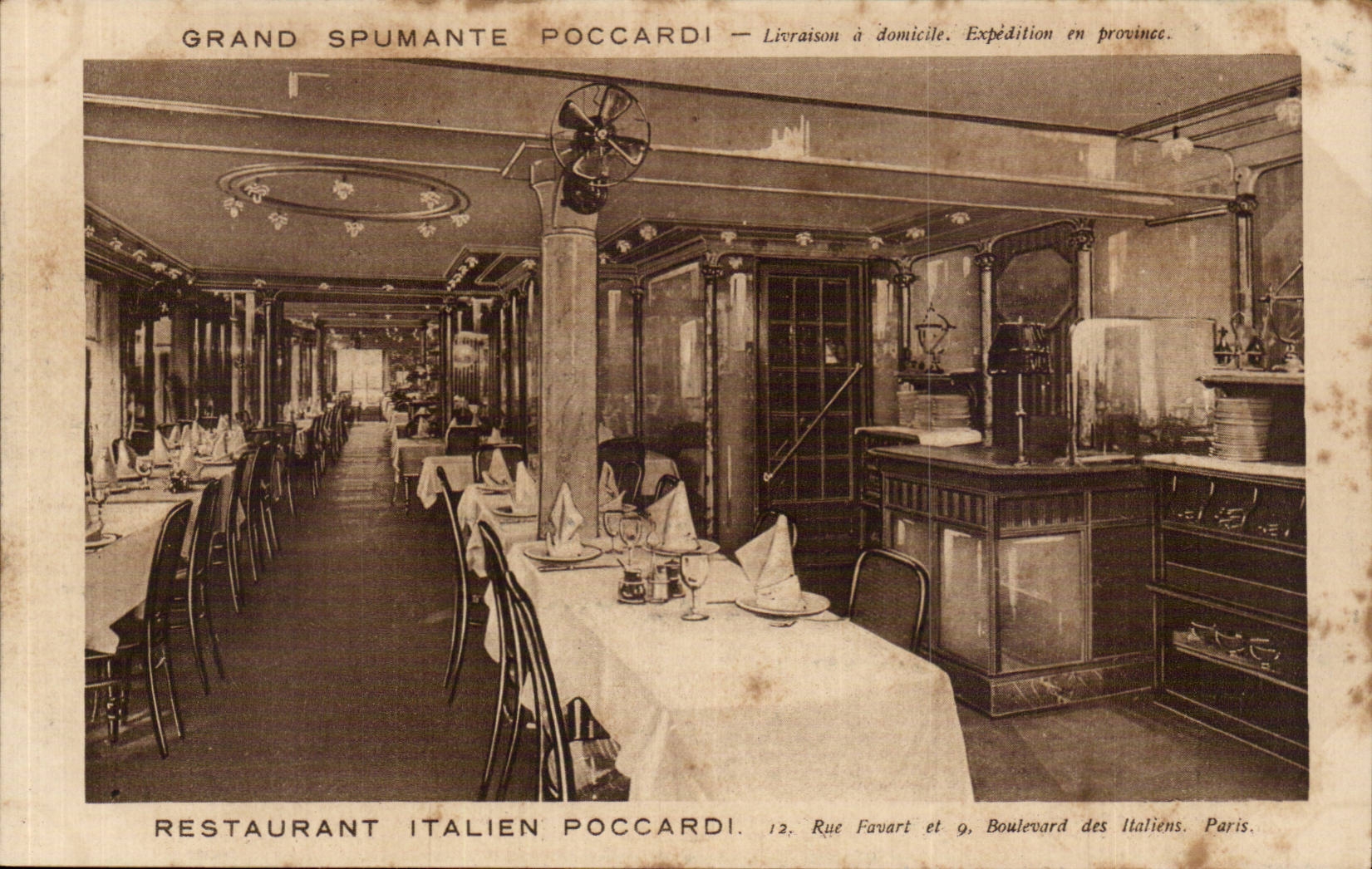 CPA Restoring italine Poccardi street favart data base of Italian Paris