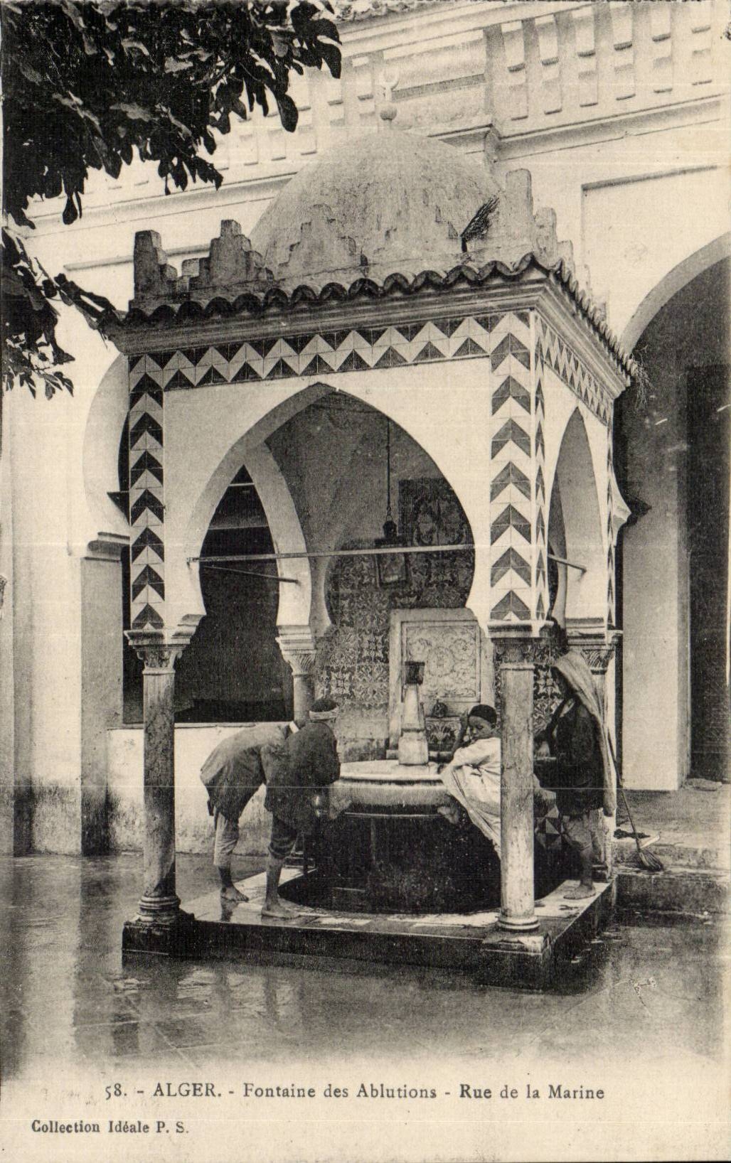 Brunnen Algiers-CPA der Waschungen Strasse der Marine