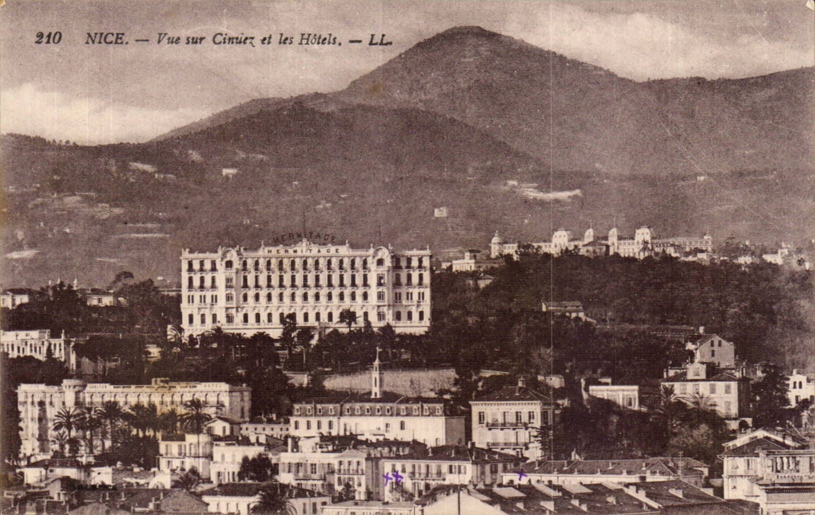 Nice CPA Seen on Cimiez and hotels