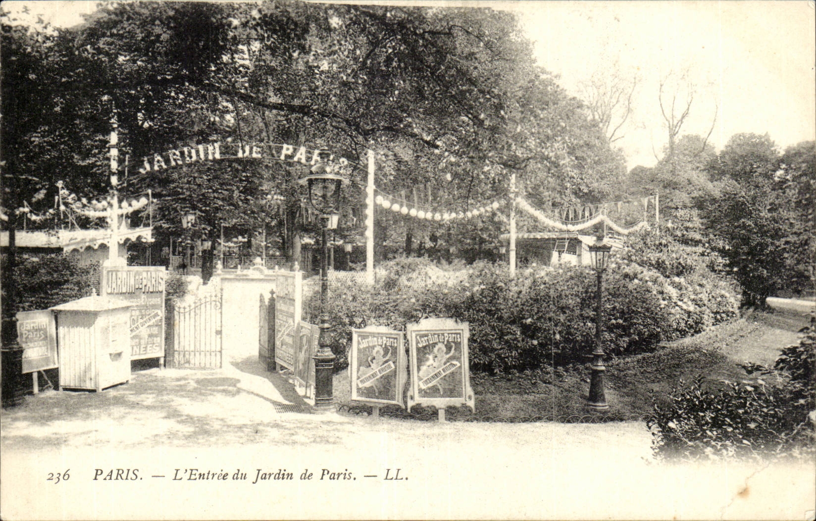 Paris CPA l'entree du jardin de paris