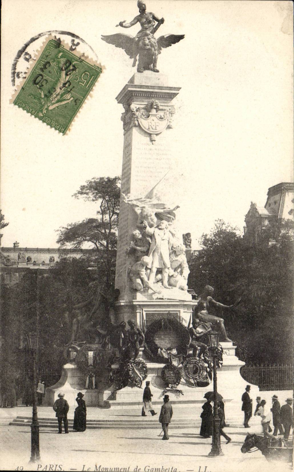 Paris CPA Monument of Gambetta