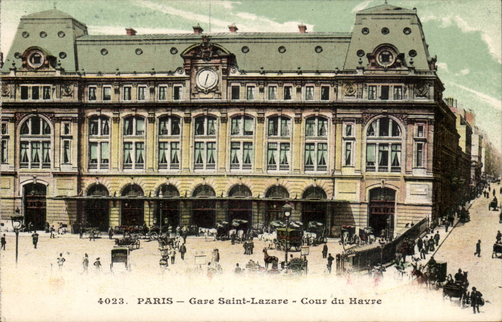 Paris CPA Gare Saint lazare Cour du Havre
