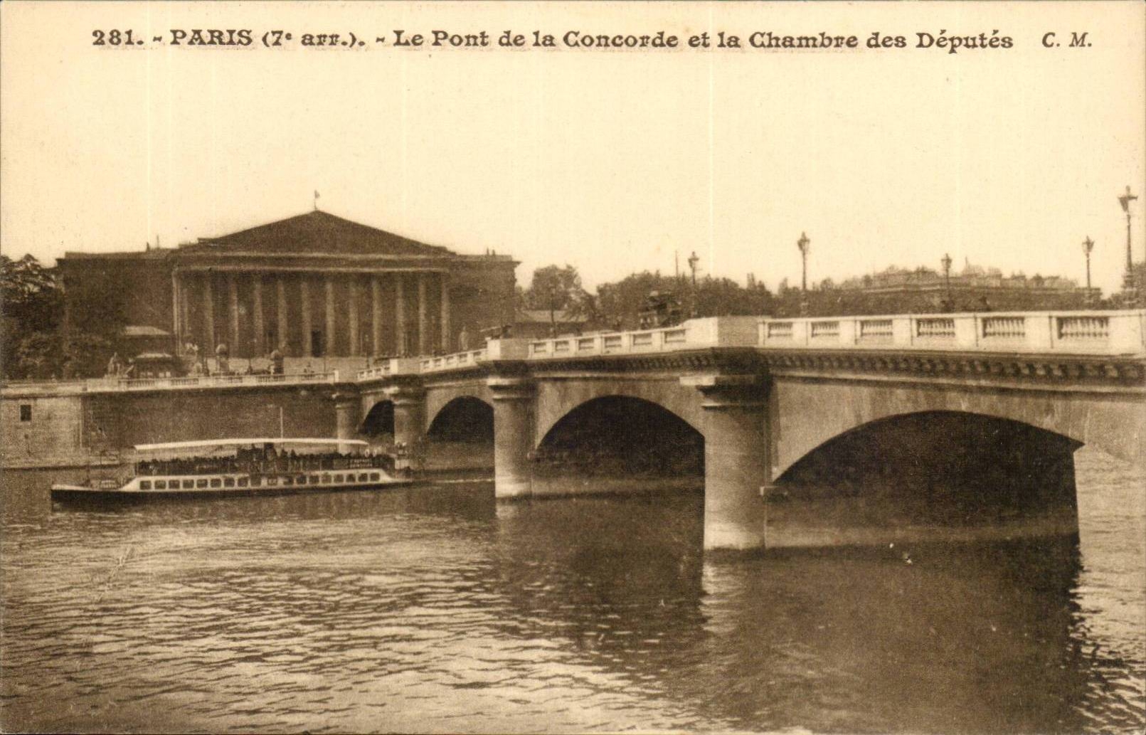 Paris CPA the bridge of the harmony and the House of Commons