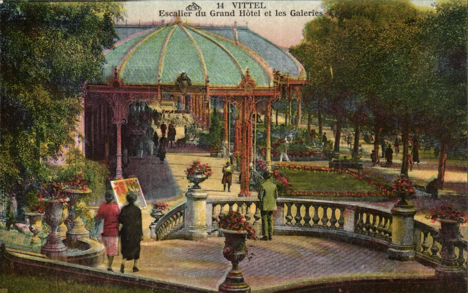 Vittel CPA Treppenhaus des grossen Hotels und der Galerien