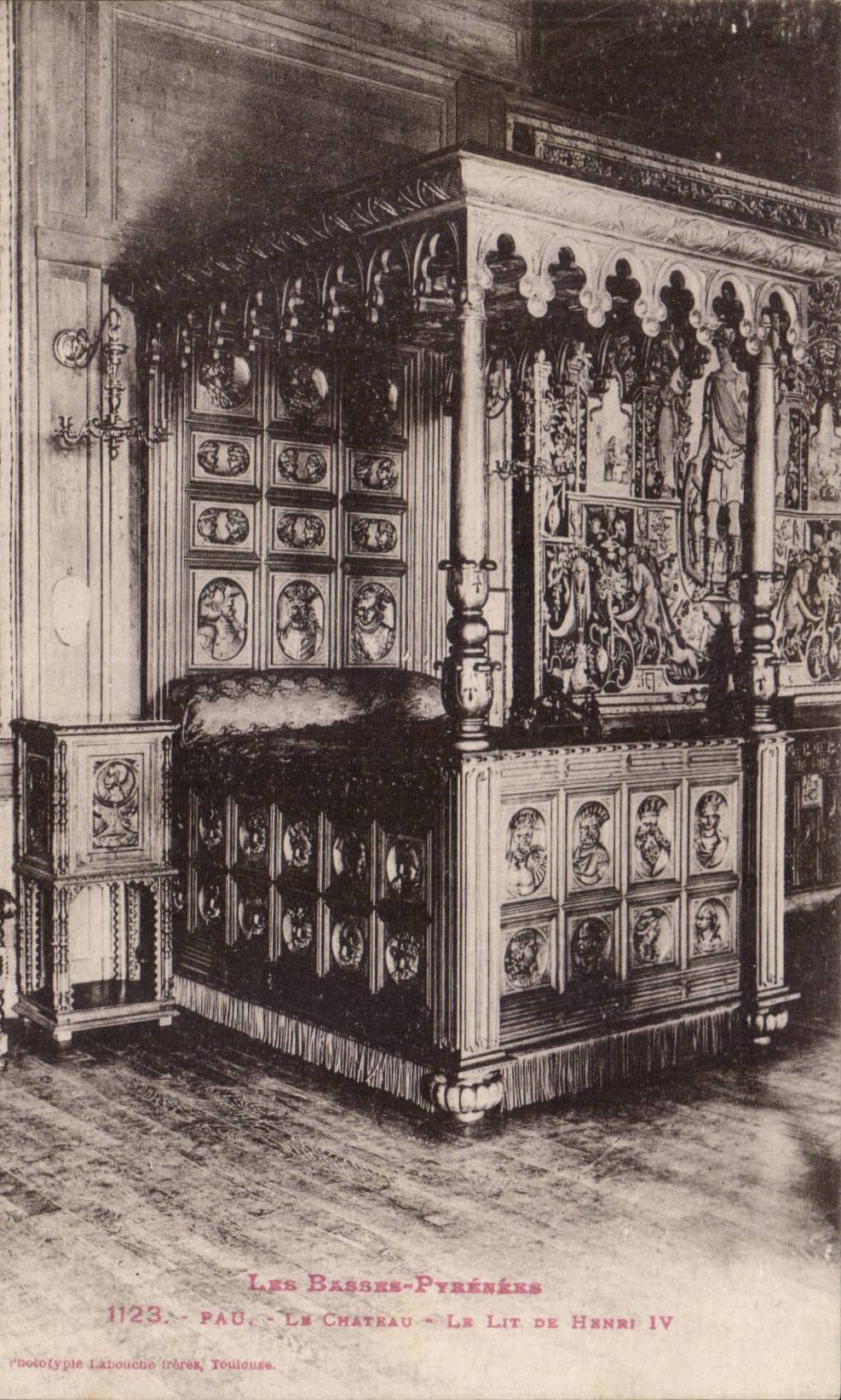 Pau CPA das Schlossbett von Henri IV