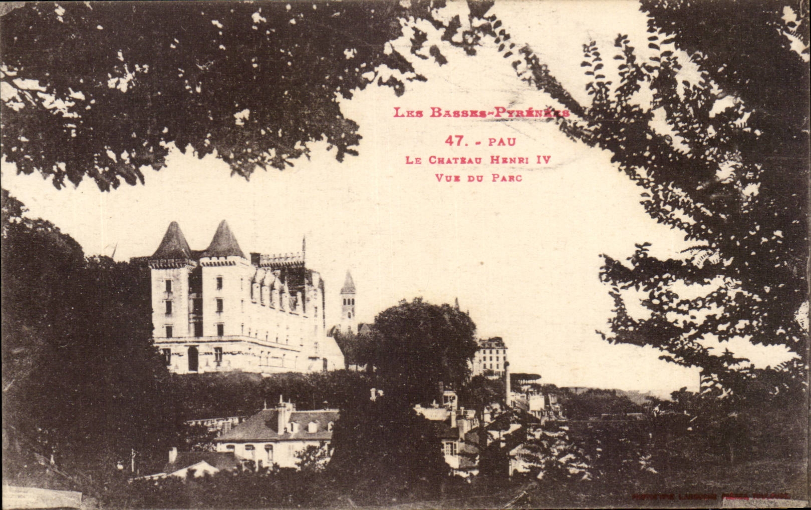 Pau CPA der Anblick Schloss Henri-IV des Parks