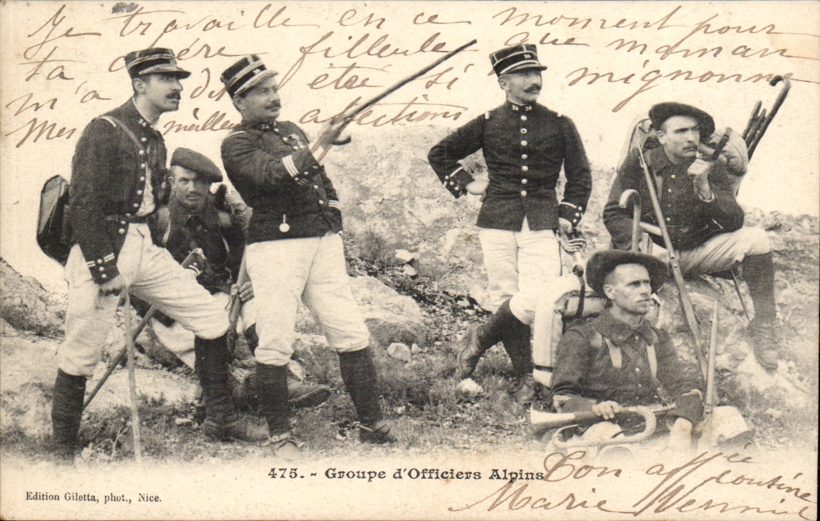 CPA Groups alpine officers TOP (militaria hunters)