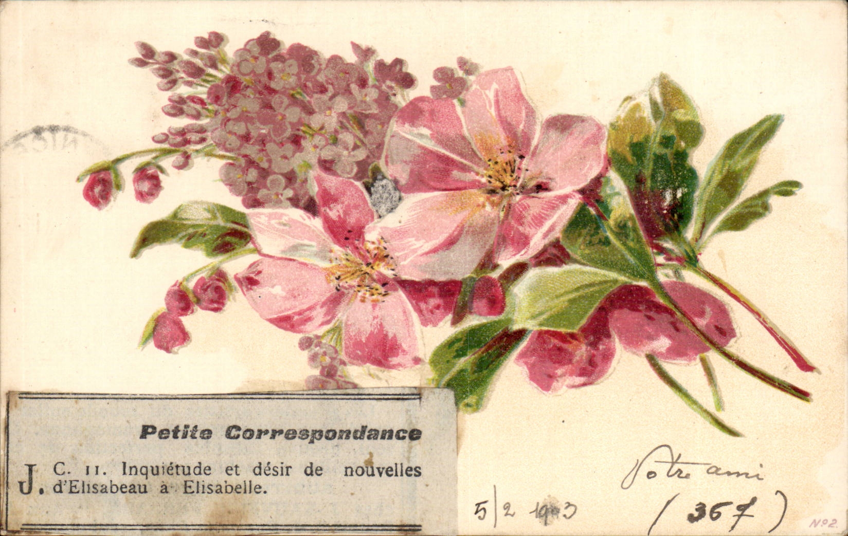 CPA Fantasy Flowers Elisabeau Elisabelle)