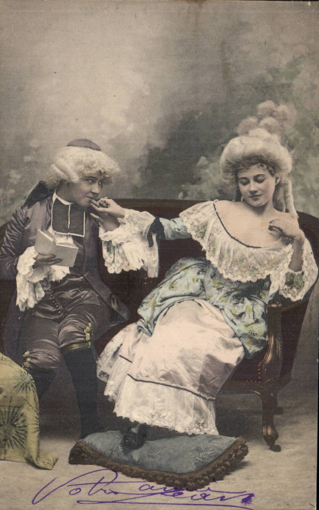 CPA Fantasy Woman and gentleman Children