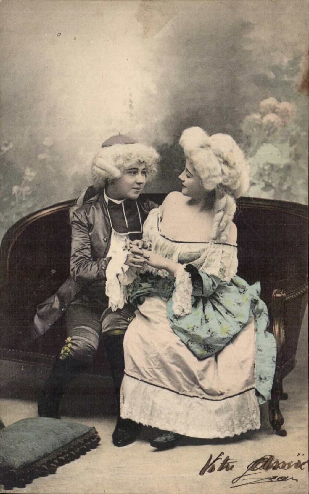 CPA Fantasy Woman and gentleman Children