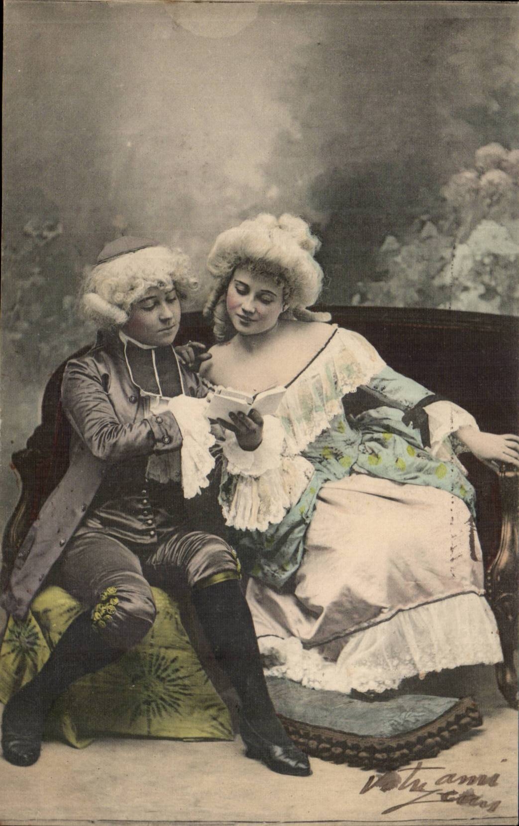 CPA Fantasy Woman and gentleman Children