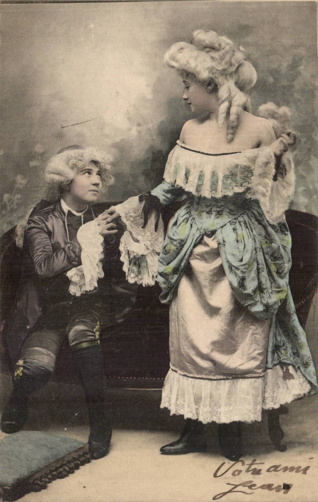 CPA Fantasy Woman and gentleman Children