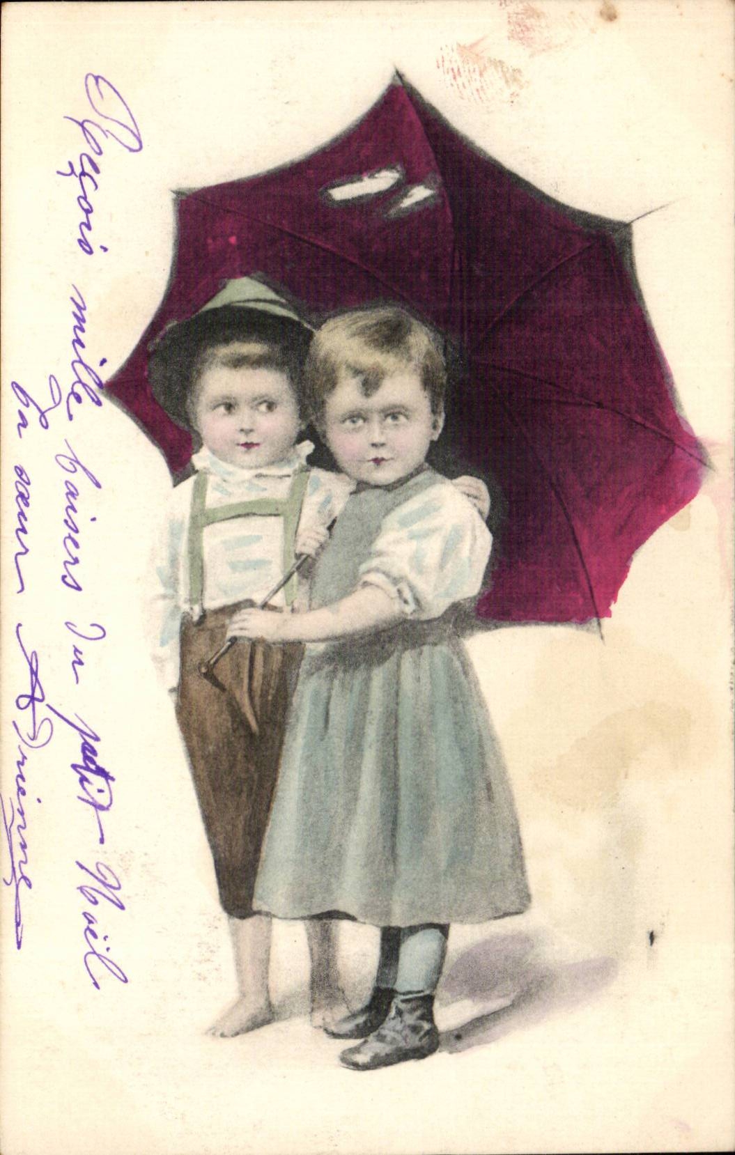 CPA Fantasy Children and umbrella