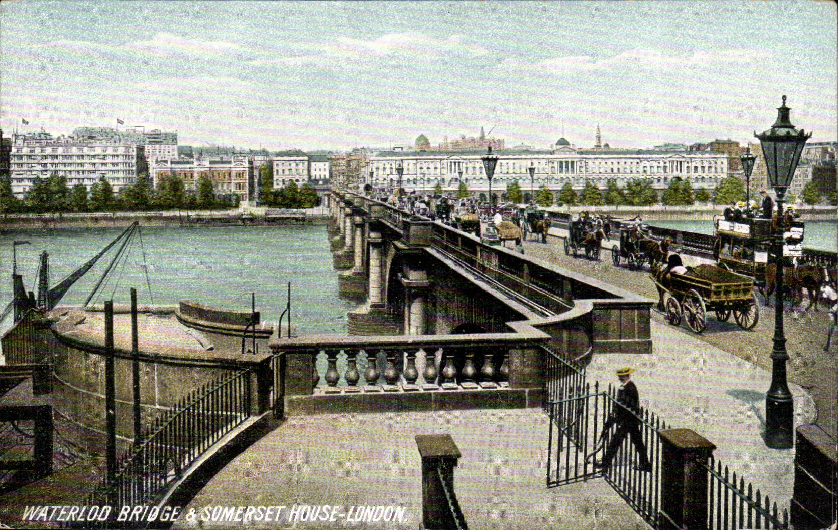 The United Kingdom London london CPA Waterloo bridge and Somerset House