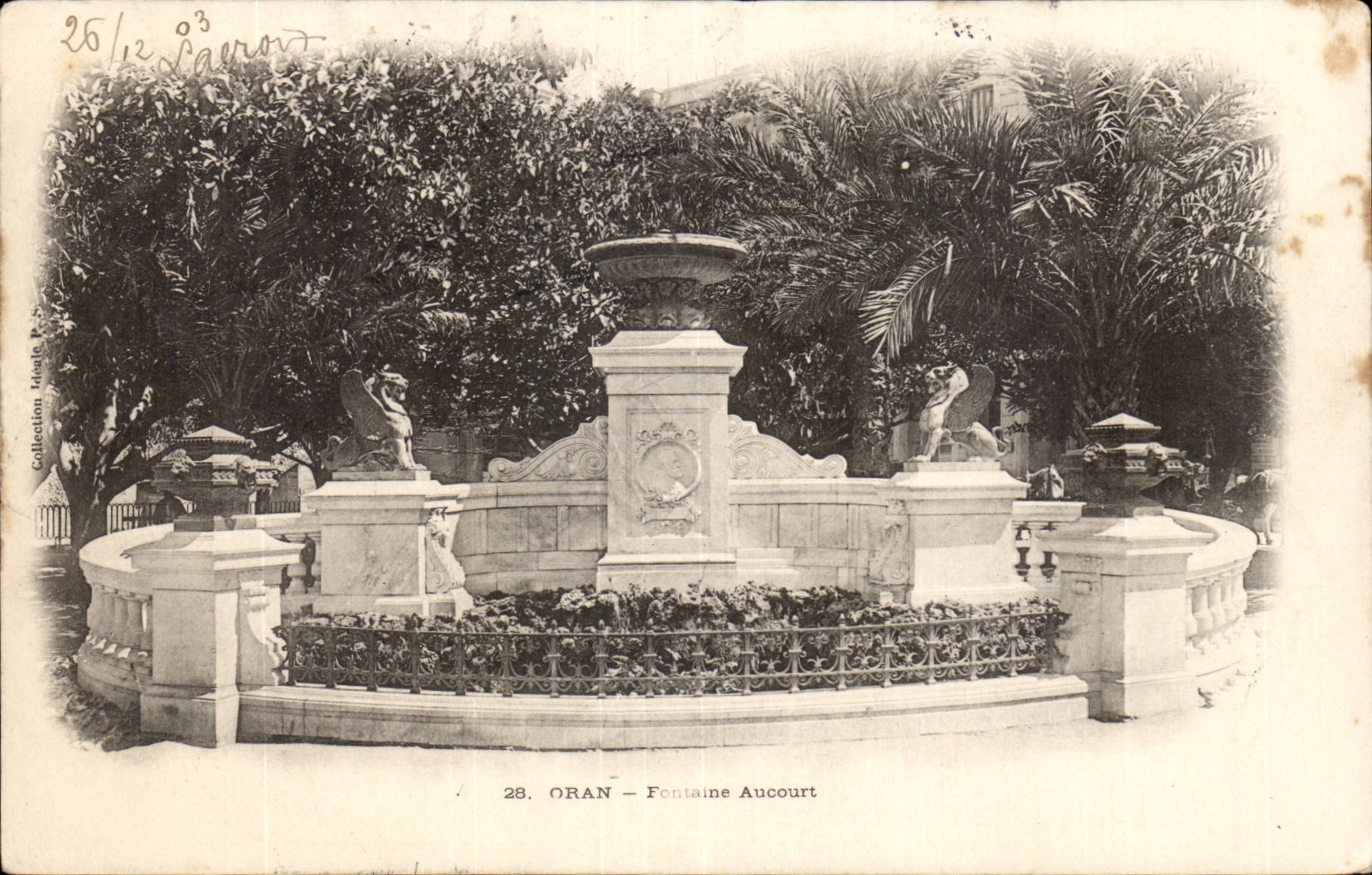 Algeria Oran CPA Aucourt Fountain