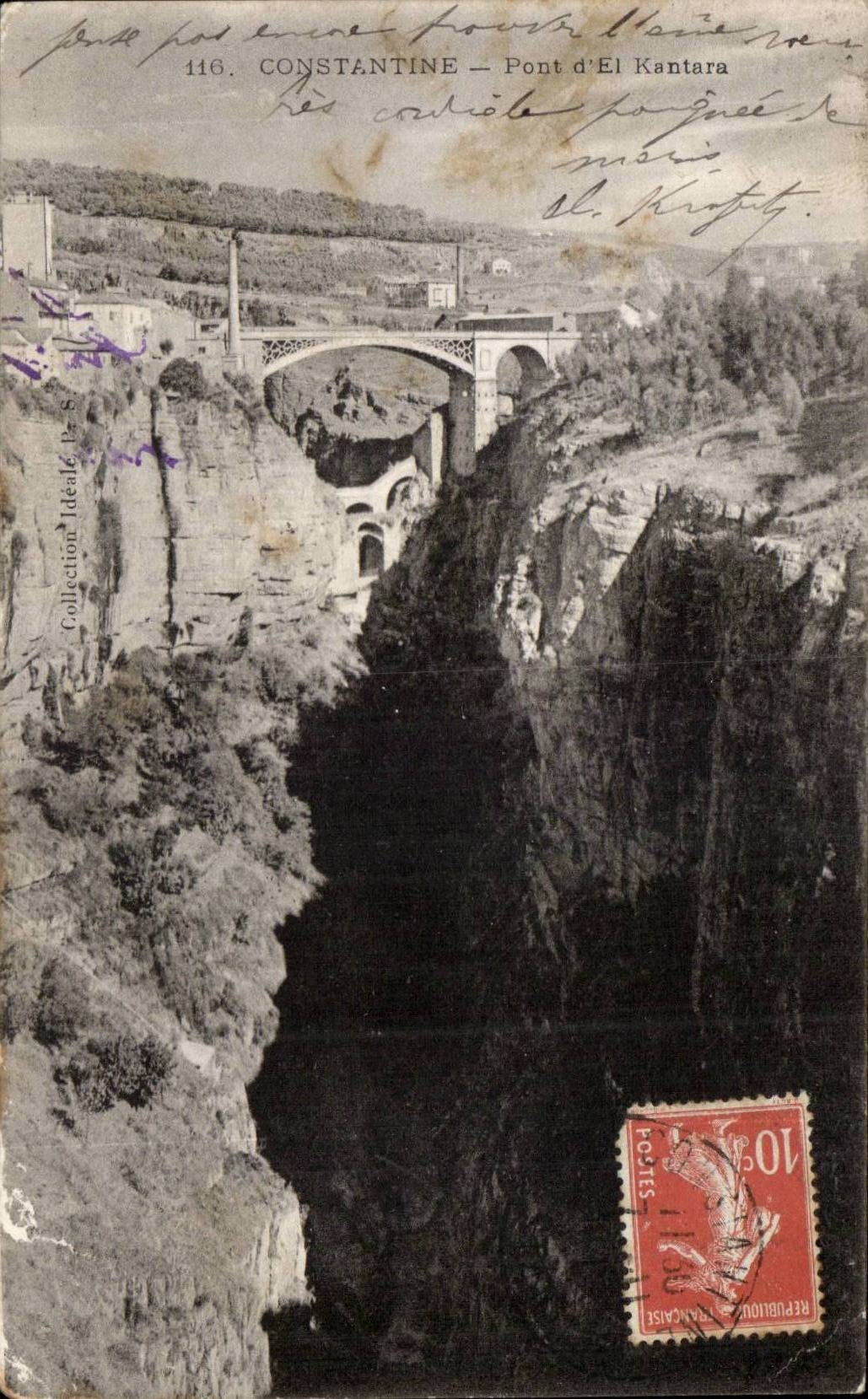 Algeria Constantine CPA Bridge El Kantara