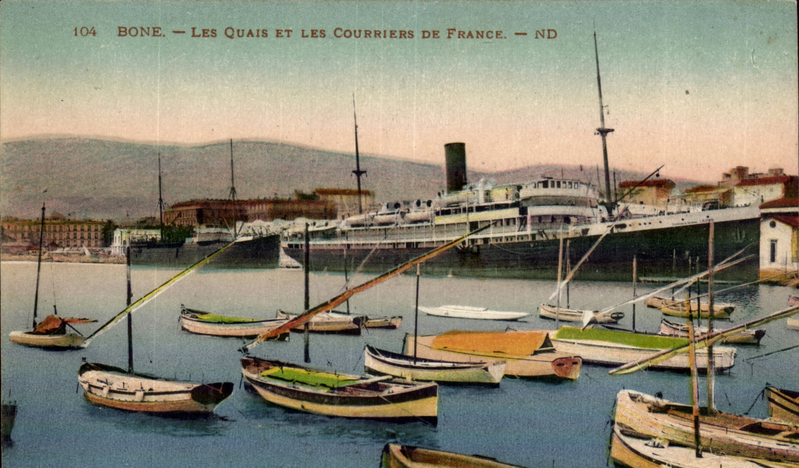 Algeria Bone CPA quays and mails of France (steamer boat)