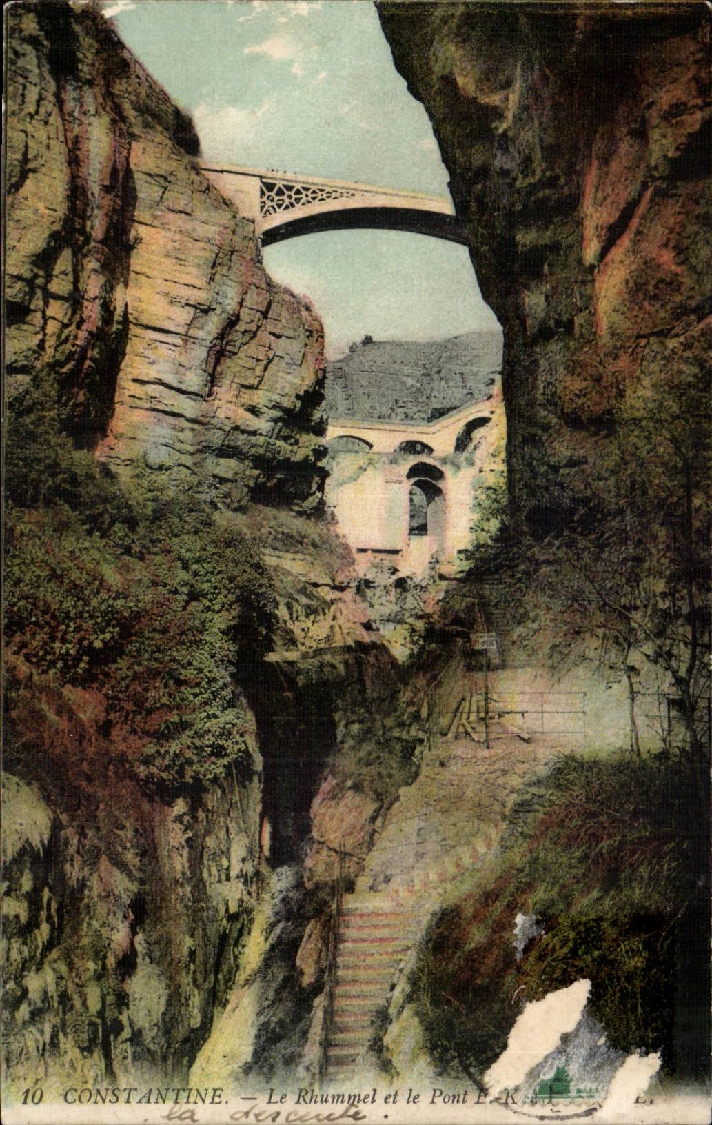 Algeria Constantine CPA Rhummel and the bridge El Kantara