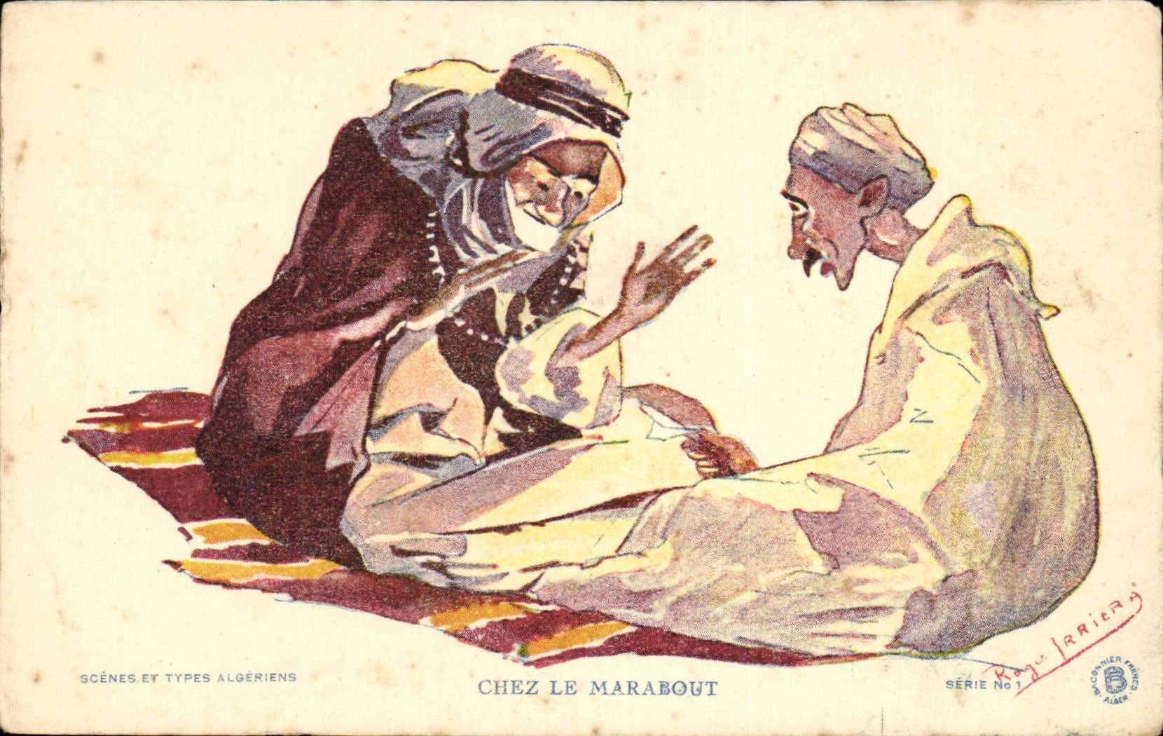 Algeria CPA Illustrator in the marabout