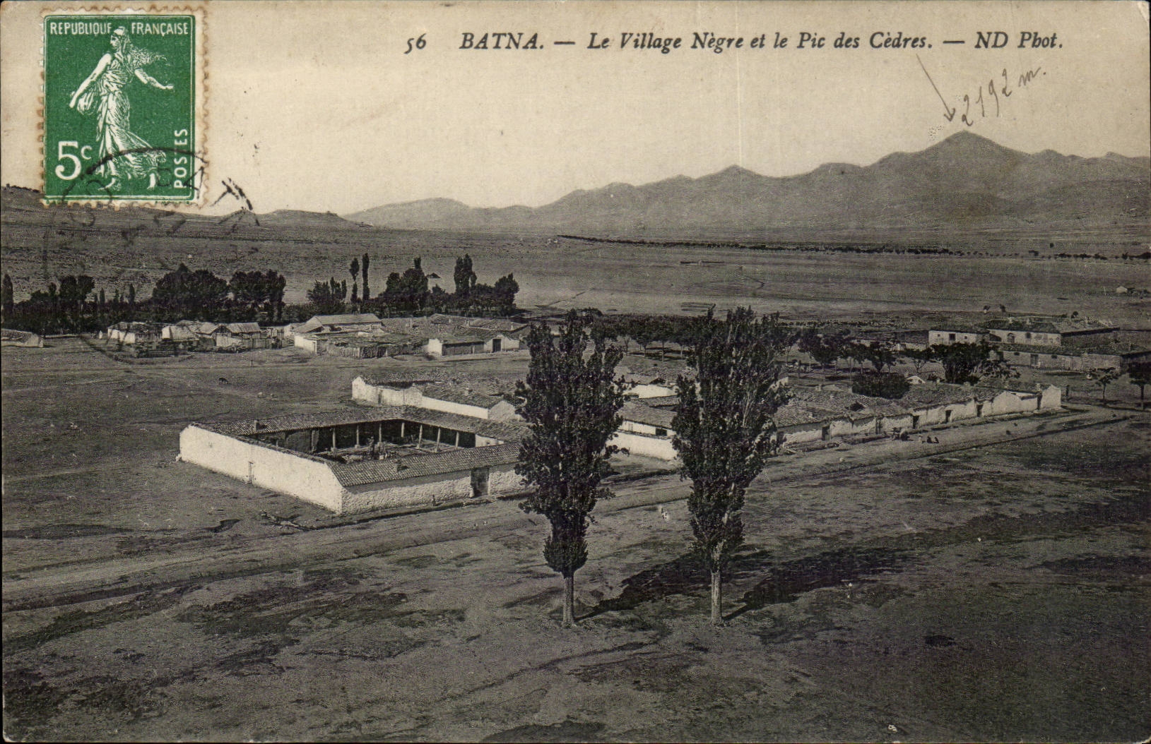 Algeria Batna CPA the negro village and the peak of the cedars