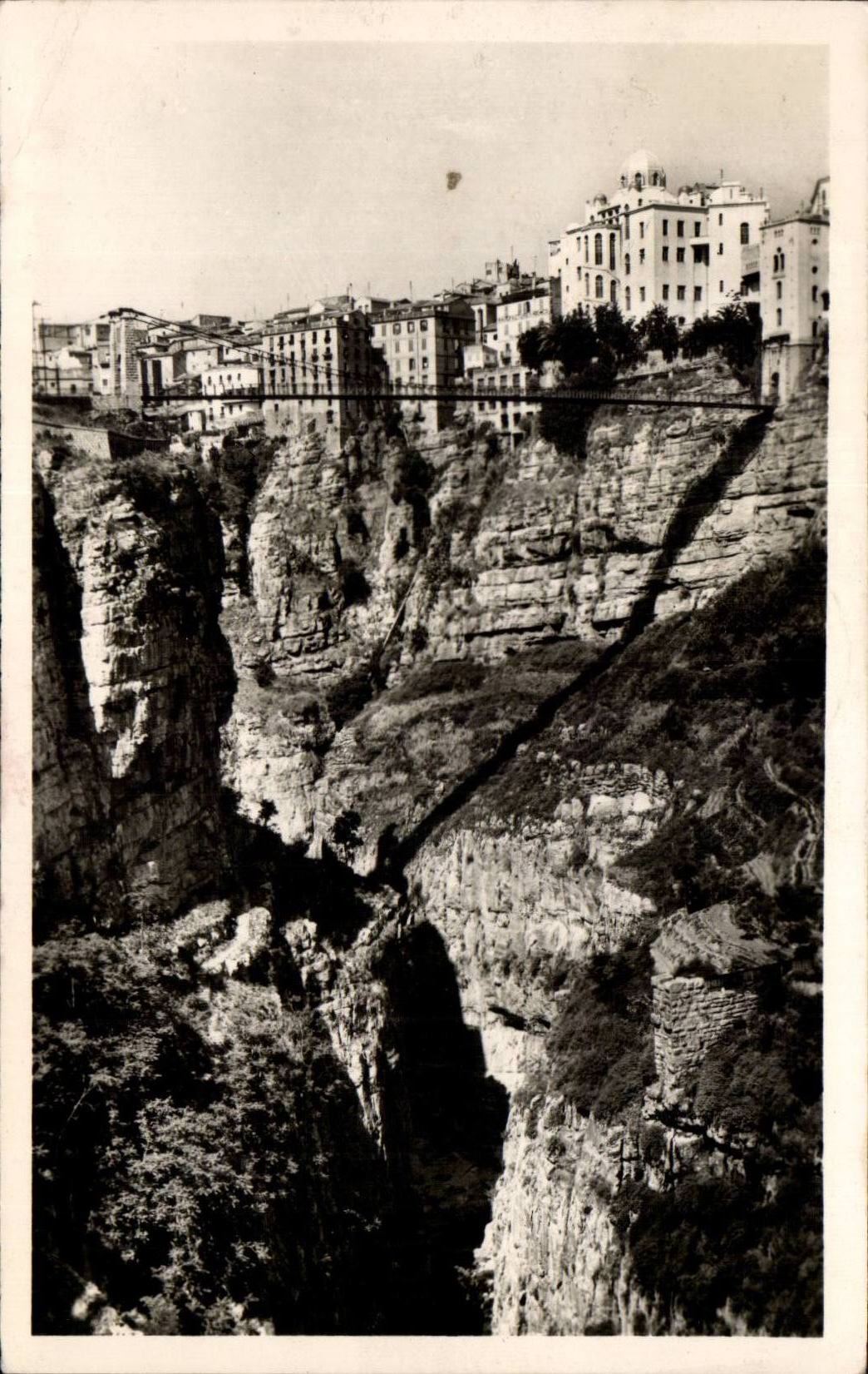 Algeria Constantine CPA Rhummel and the Peregaux footbridge