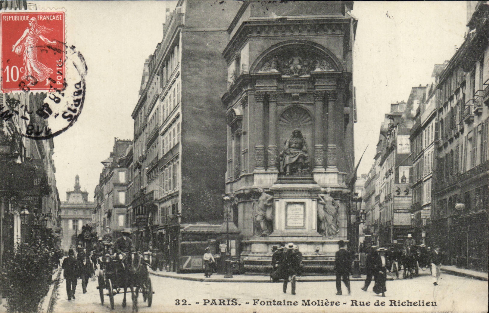 Paris CPA Fontaine Moliere Rue de Richelieu