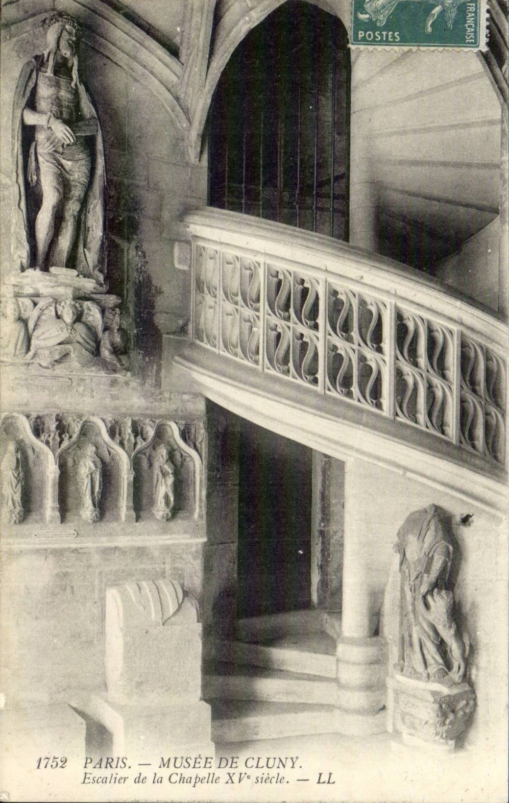 Paris CPA Museum of Cluny Staircase of the vault 15th