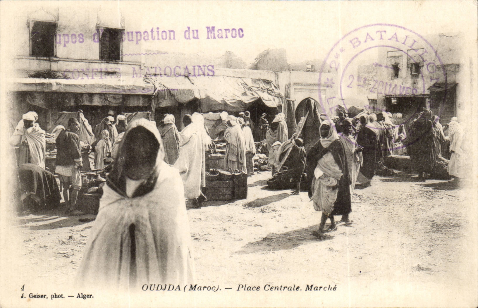 Morocco Oudjda CPA Places central Marche