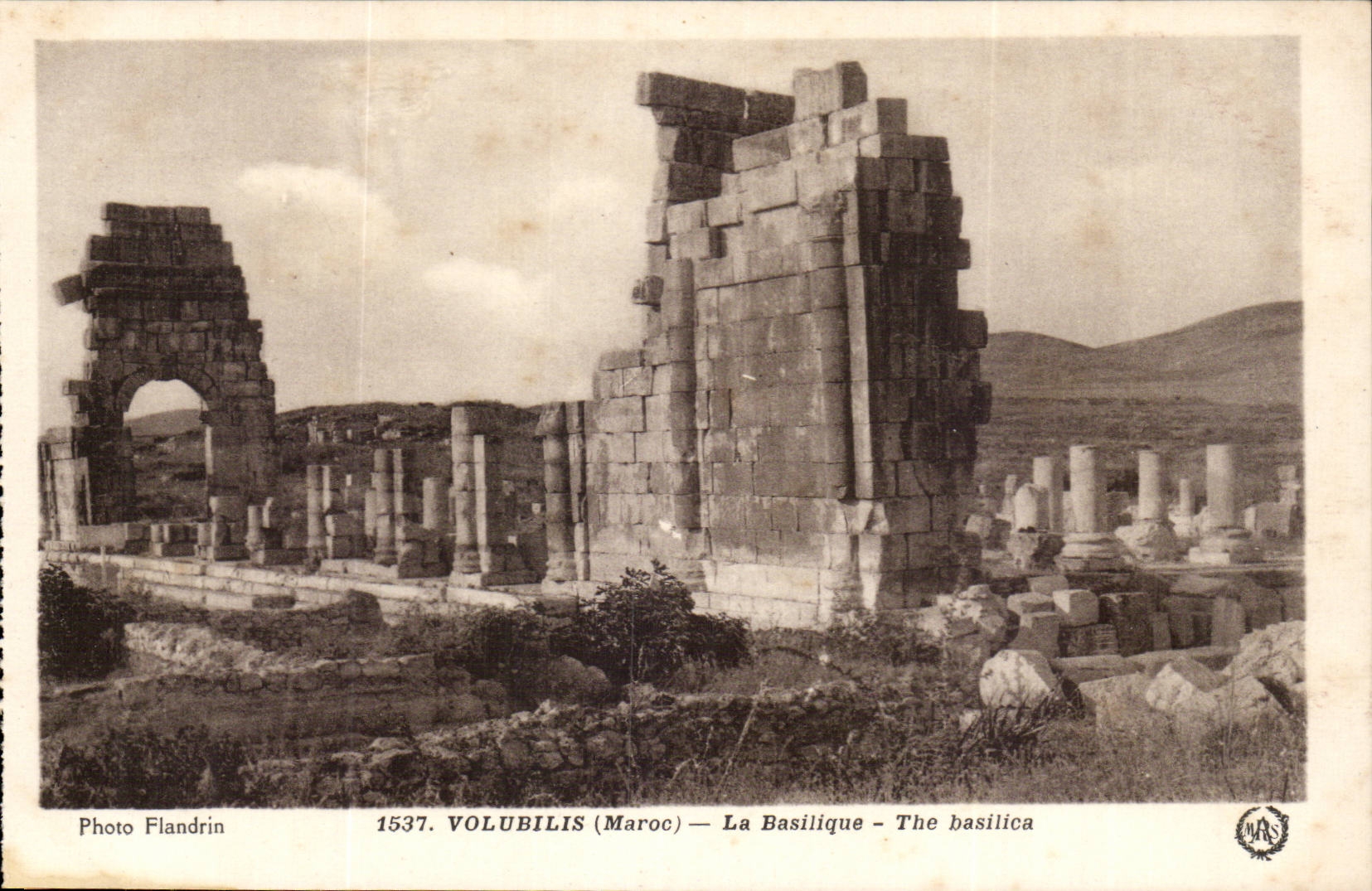 Morocco Volubilis CPA the basilica