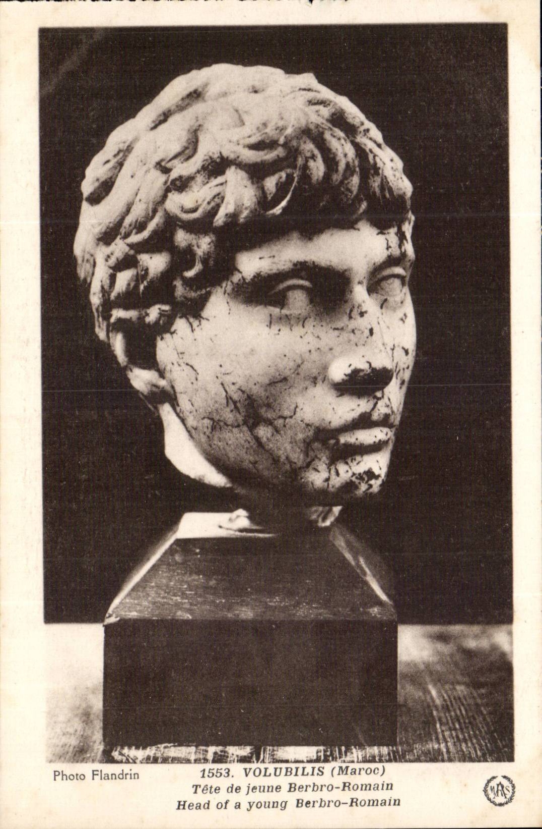 Morocco Volubilis CPA Head of Roman young person berbro