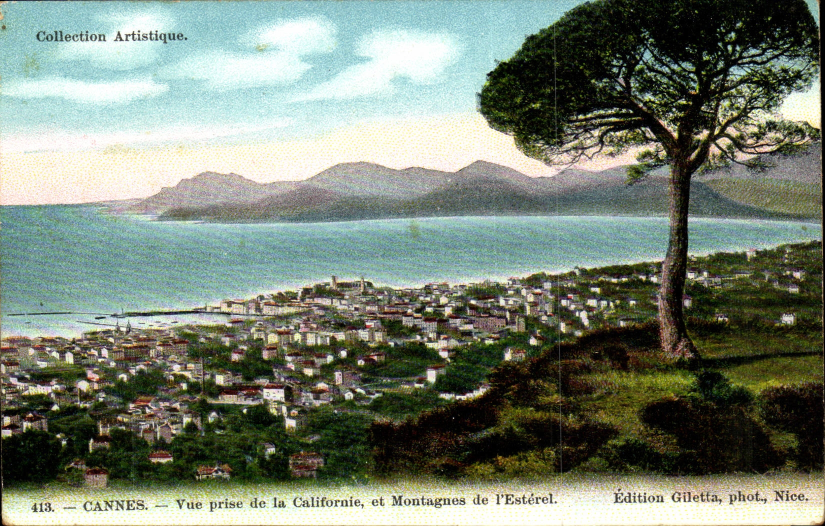 Cannes CPA Seen from of California and mountains of Esterel