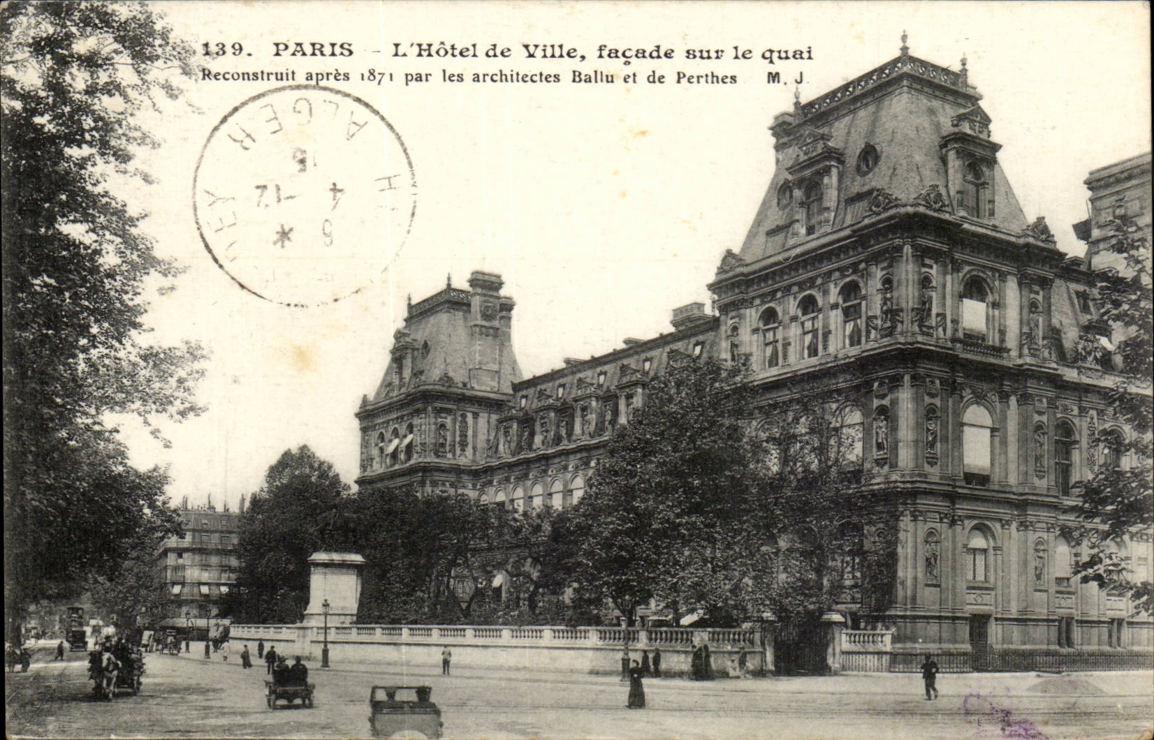 Paris CPA Hotel de ville Facade sur le quai