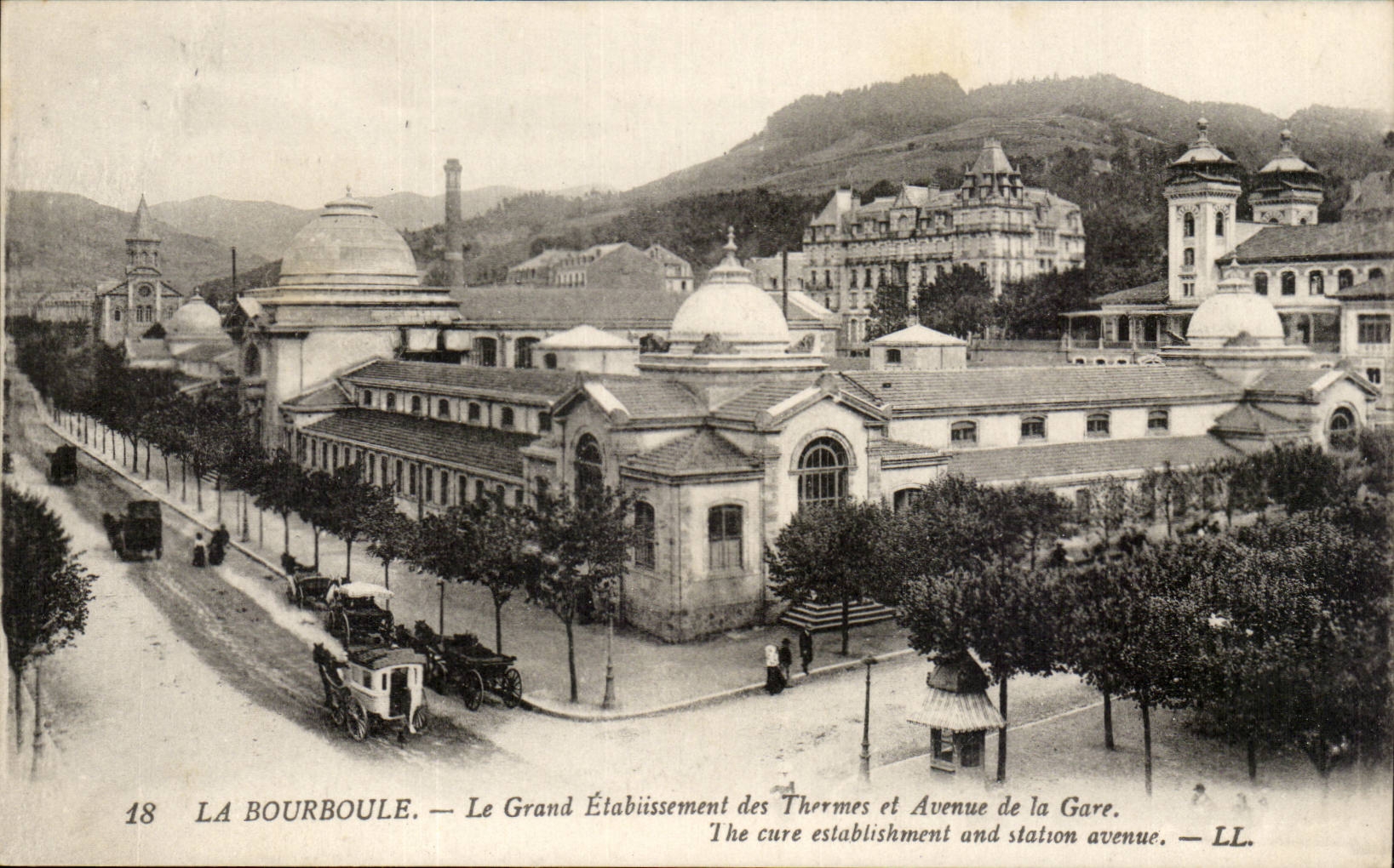 Bourboule cPA grosse Einrichtung der thermischen Bader und der Allee der Station