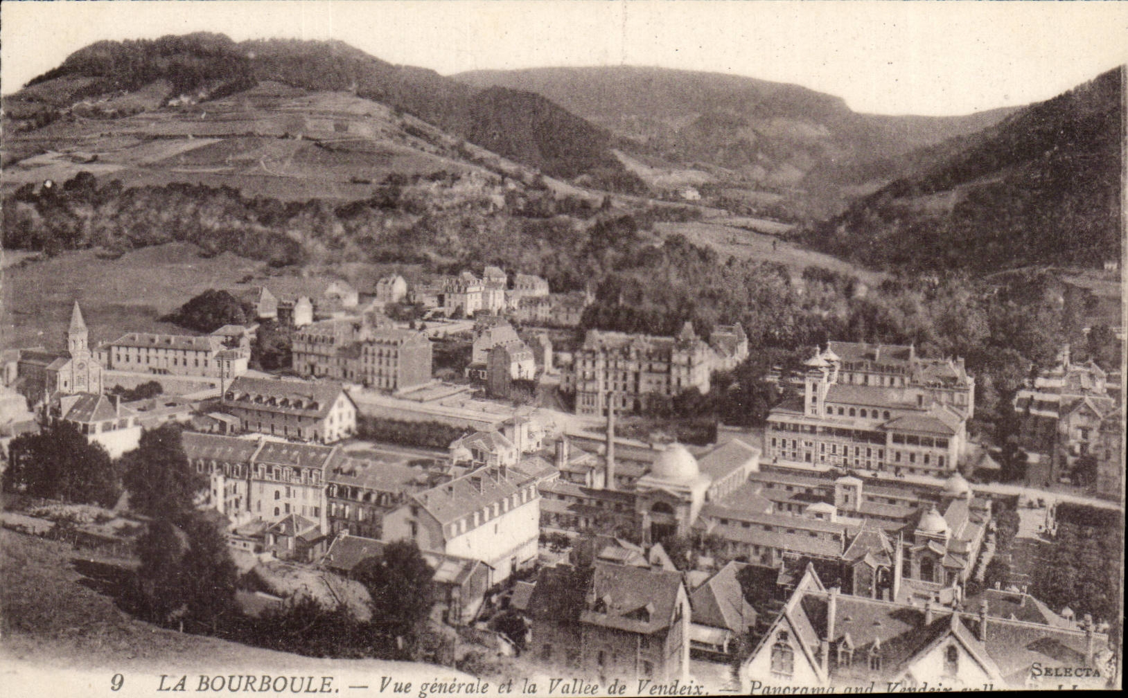 Bourboule CPA the boulevard of the town hall (ass donkey)