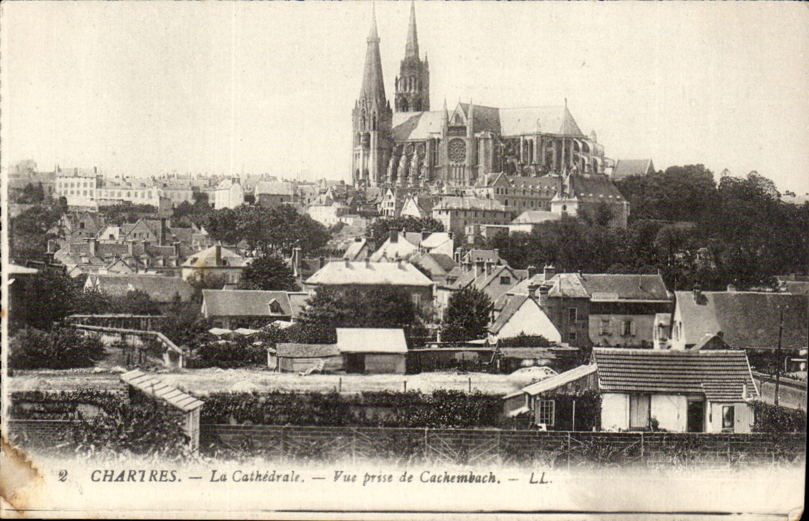 Chartres CPA the cathedral Seen from of Cachenbach