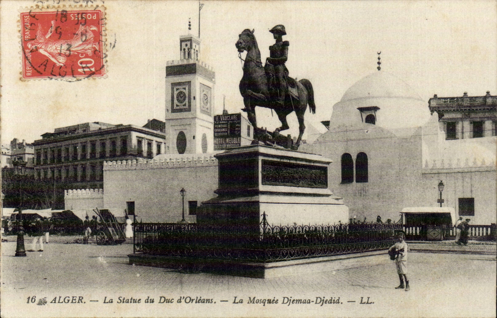 Statue Algerien-Algiers CPA des Herzogs von Orleans die Moschee Djemaa Djedid