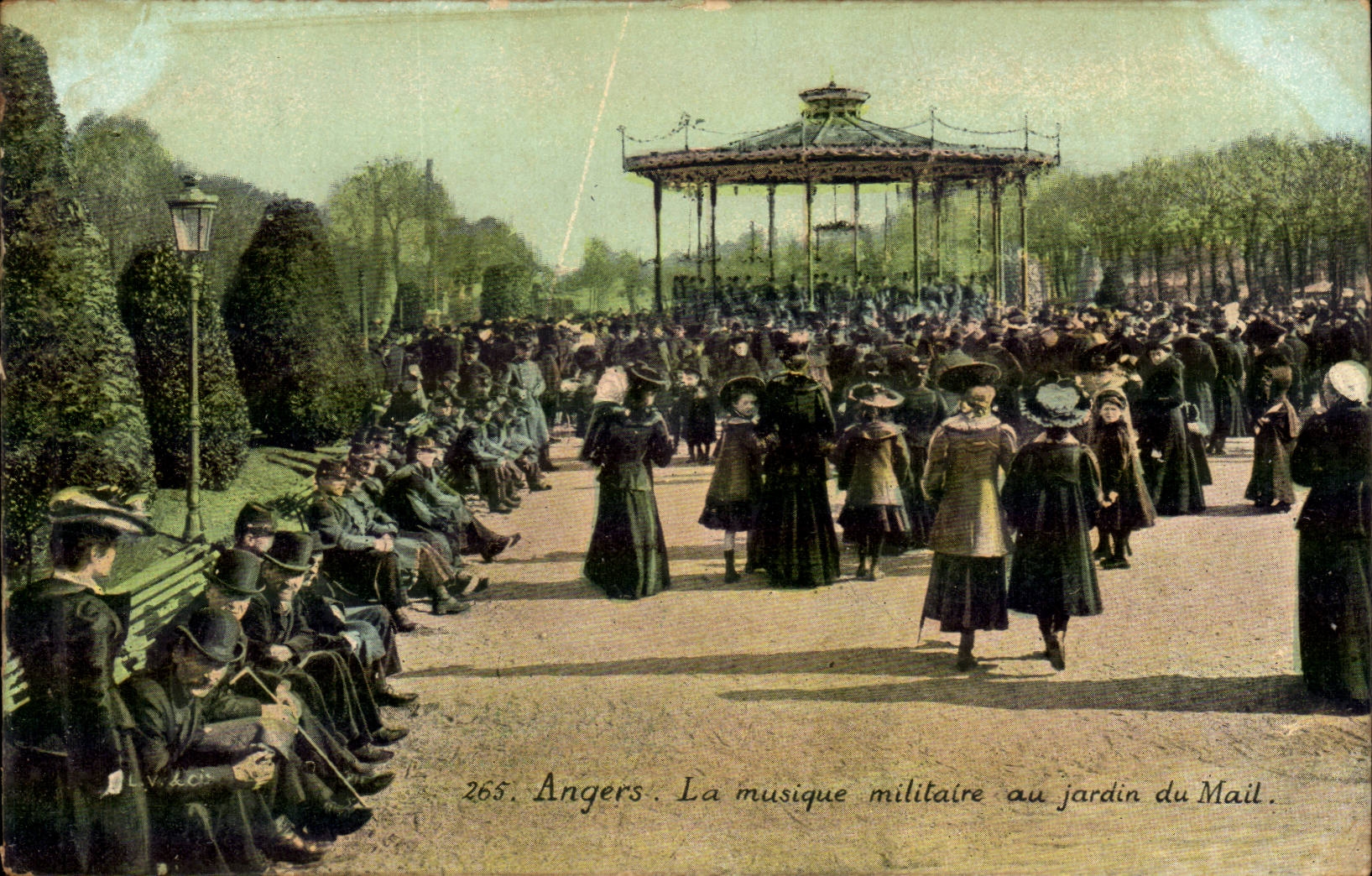 Angers CPA military music with the garden of the email