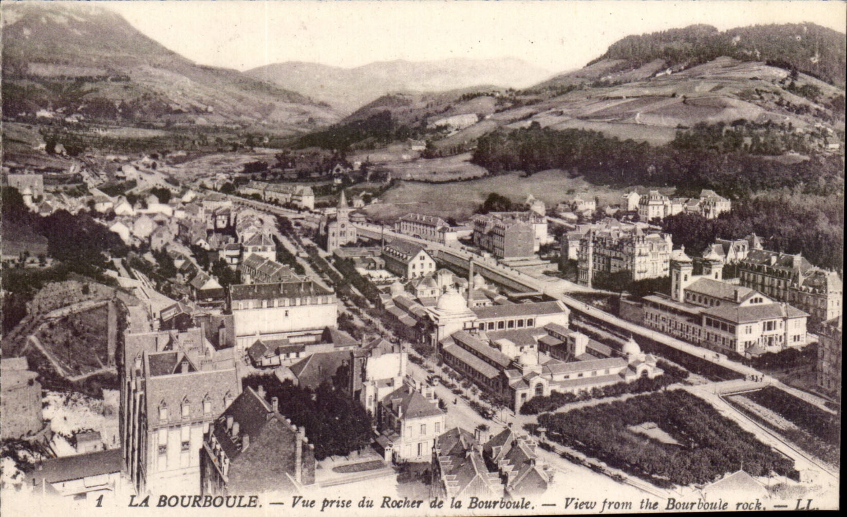 Bourboule CPA gesehen vom Felsen von Bourboule